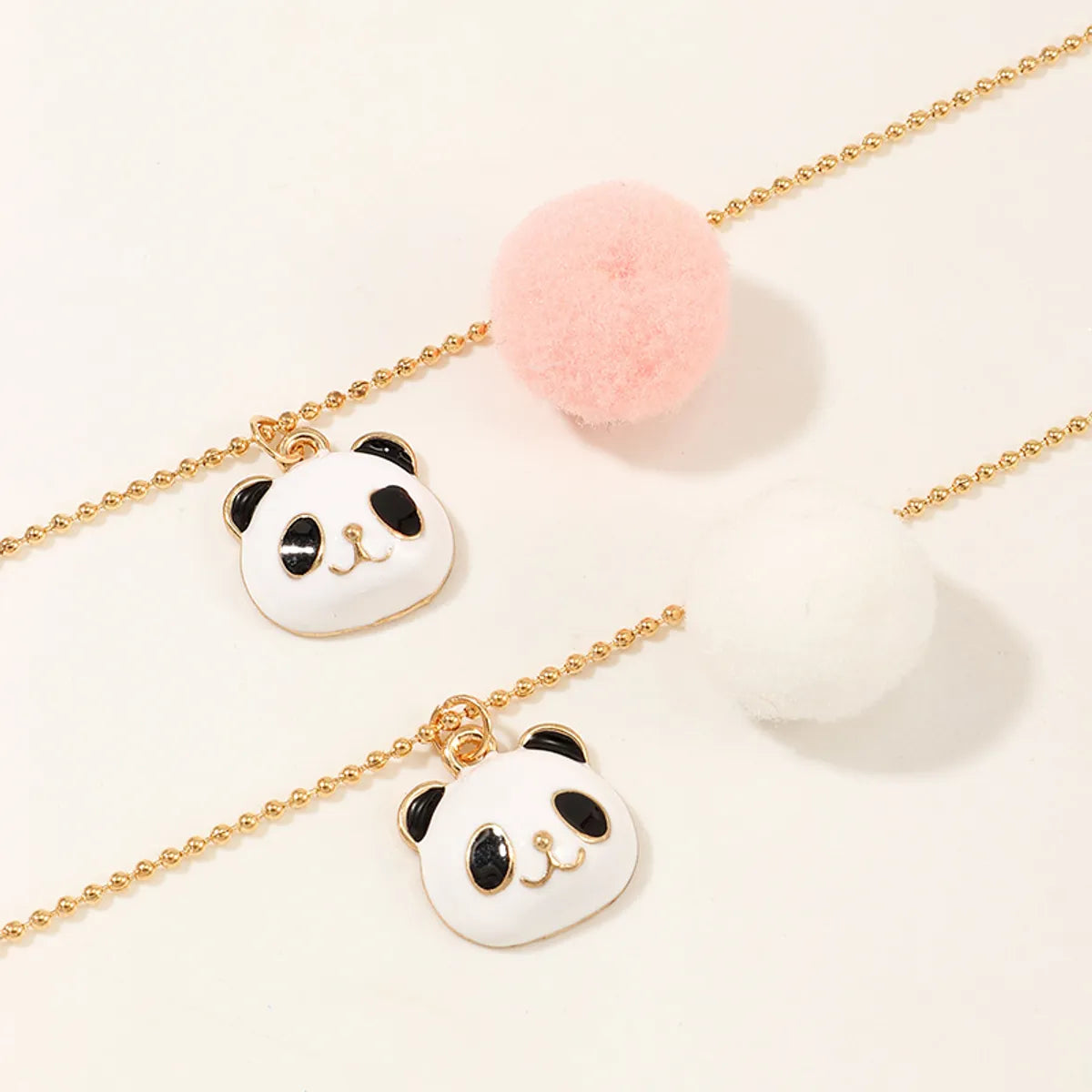 Chinese Style Cute Panda Alloy Dripping Oil Necklace Creative Animal Short Necklace Wholesale