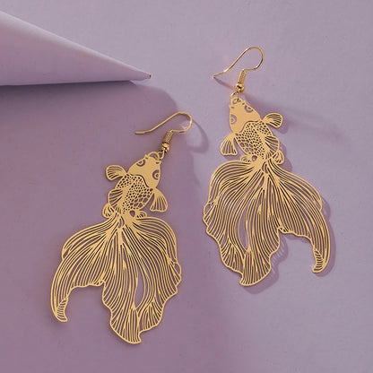 Chinese Style Golden Retro Earrings