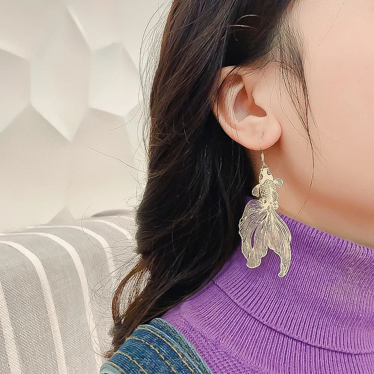 Chinese Style Golden Retro Earrings