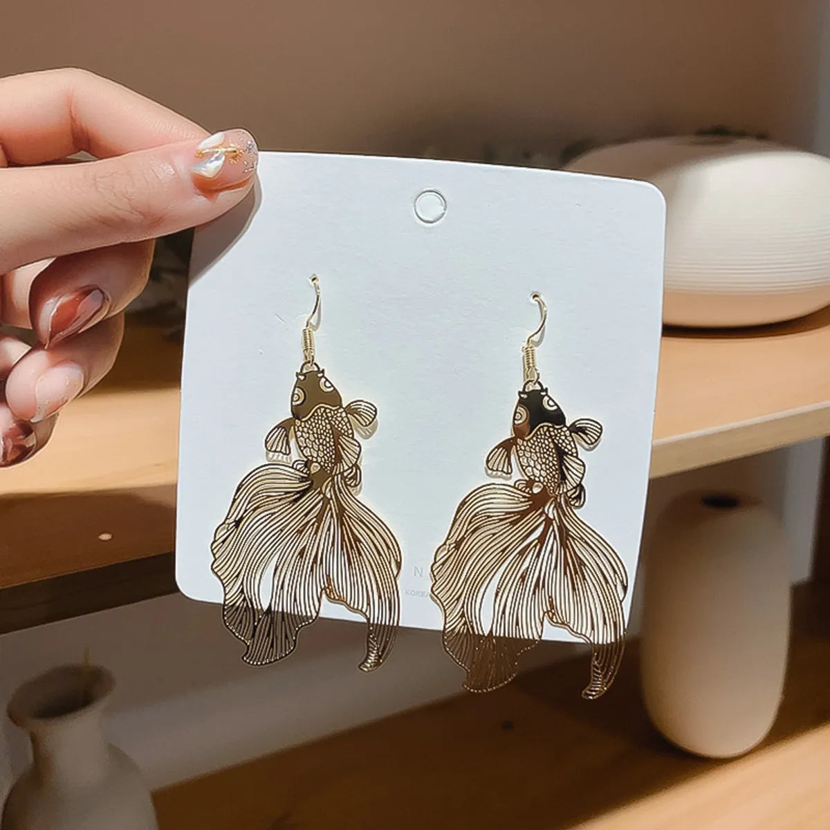 Chinese Style Golden Retro Earrings