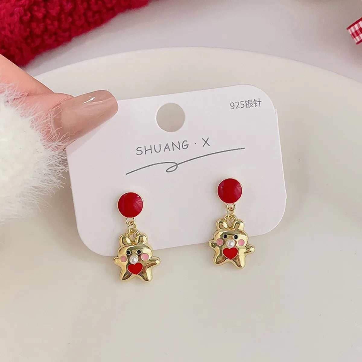 Chinoiserie Animal Alloy Plating Artificial Pearls Women'S Drop Earrings 1 Pair