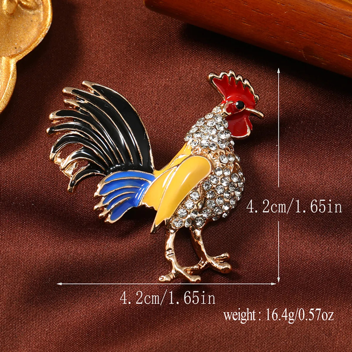 Chinoiserie Animal Alloy Plating Inlay Rhinestones Unisex Brooches 1 Piece