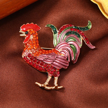 Chinoiserie Animal Alloy Plating Inlay Rhinestones Unisex Brooches 1 Piece