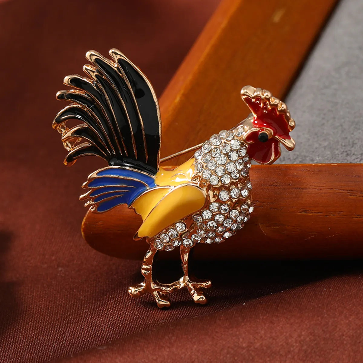 Chinoiserie Animal Alloy Plating Inlay Rhinestones Unisex Brooches 1 Piece