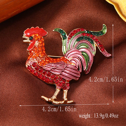 Chinoiserie Animal Alloy Plating Inlay Rhinestones Unisex Brooches 1 Piece