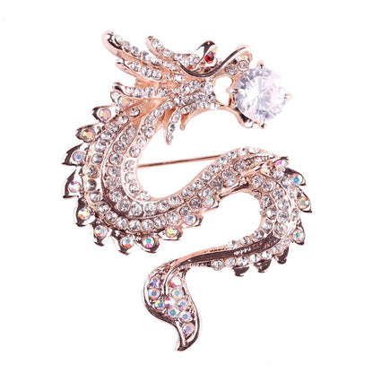 Chinoiserie Animal Alloy Plating Metal Inlay Artificial Pearls Zircon Unisex Brooches