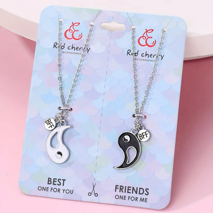 Chinoiserie Casual Artistic Yin And Yang Gossip Alloy Zinc Wholesale Pendant Necklace