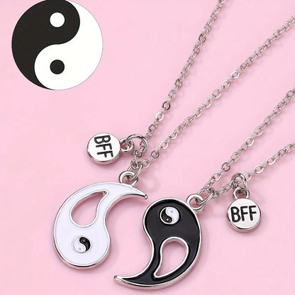 Chinoiserie Casual Artistic Yin And Yang Gossip Alloy Zinc Wholesale Pendant Necklace