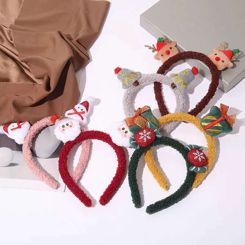 Chinoiserie Christmas Tree Santa Claus Cloth Handmade Hair Band 1 Piece