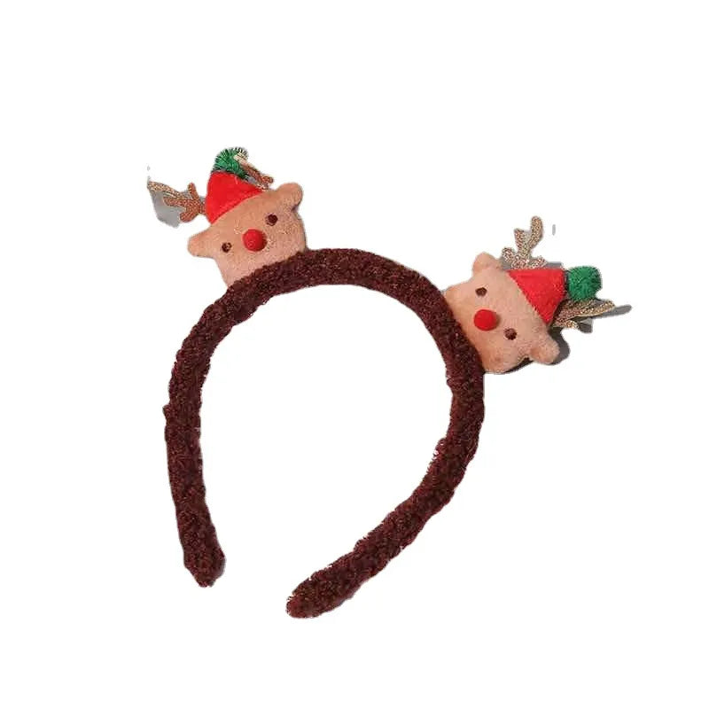 Chinoiserie Christmas Tree Santa Claus Cloth Handmade Hair Band 1 Piece