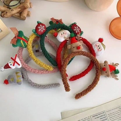 Chinoiserie Christmas Tree Santa Claus Cloth Handmade Hair Band 1 Piece