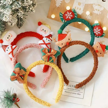 Chinoiserie Christmas Tree Santa Claus Cloth Handmade Hair Band 1 Piece