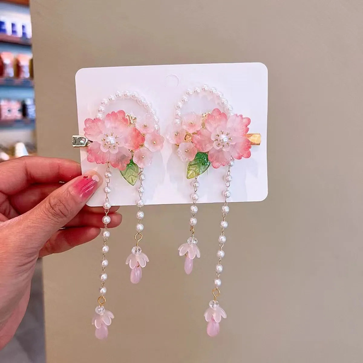 Chinoiserie Elegant Flower Alloy Plating Hair Clip