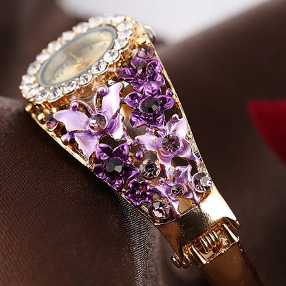 Chinoiserie Flower Quartz Women'S Watches