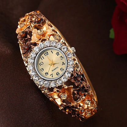 Chinoiserie Flower Quartz Women'S Watches