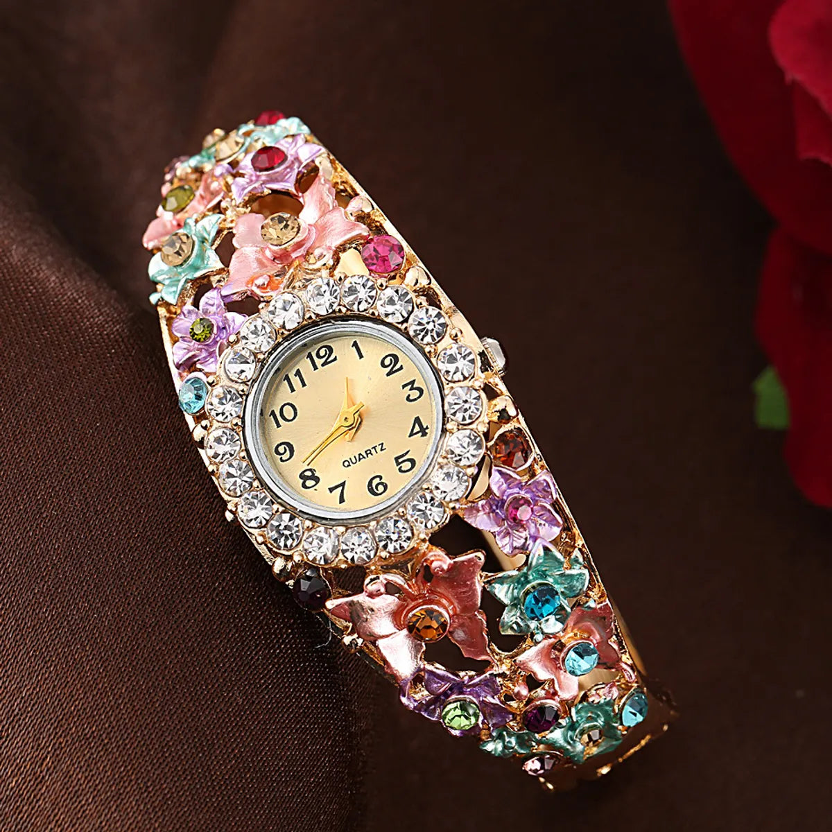 Chinoiserie Flower Quartz Women'S Watches