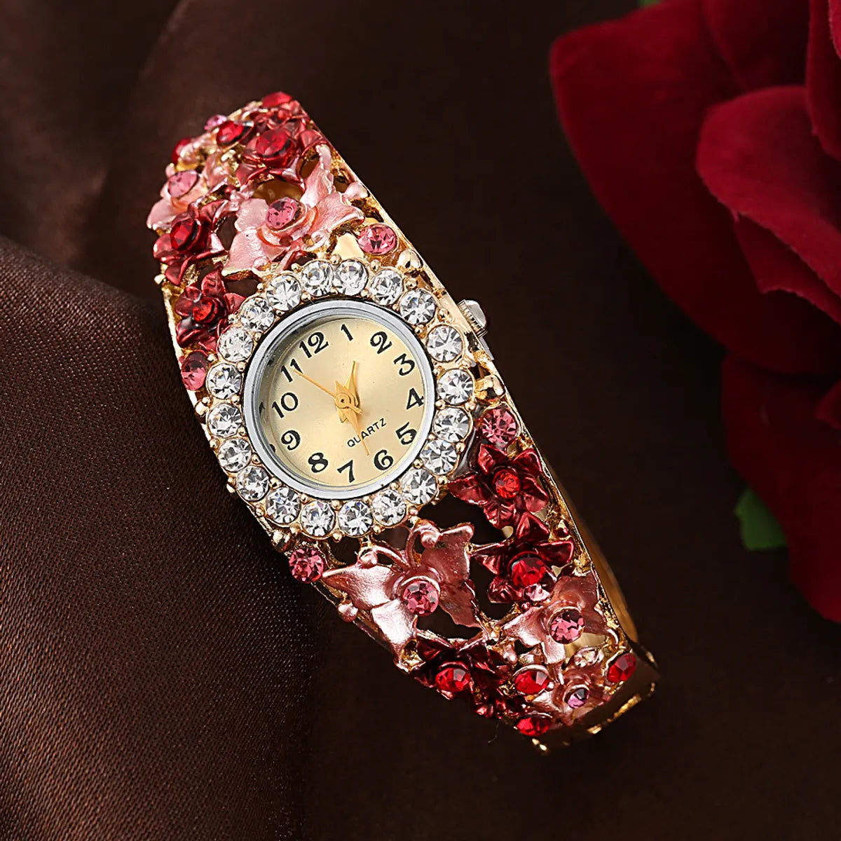 Chinoiserie Flower Quartz Women'S Watches