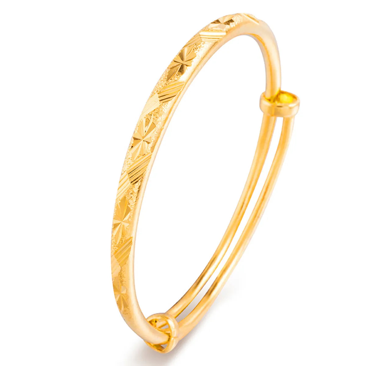 Chinoiserie Geometric Copper Gold Plated Bangle