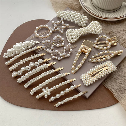 Chinoiserie Gradient Color Artificial Pearl Hair Clip 1 Piece