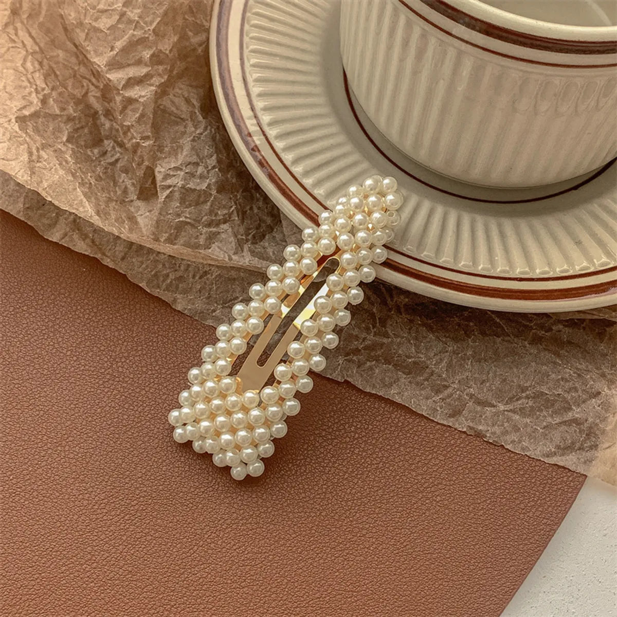 Chinoiserie Gradient Color Artificial Pearl Hair Clip 1 Piece