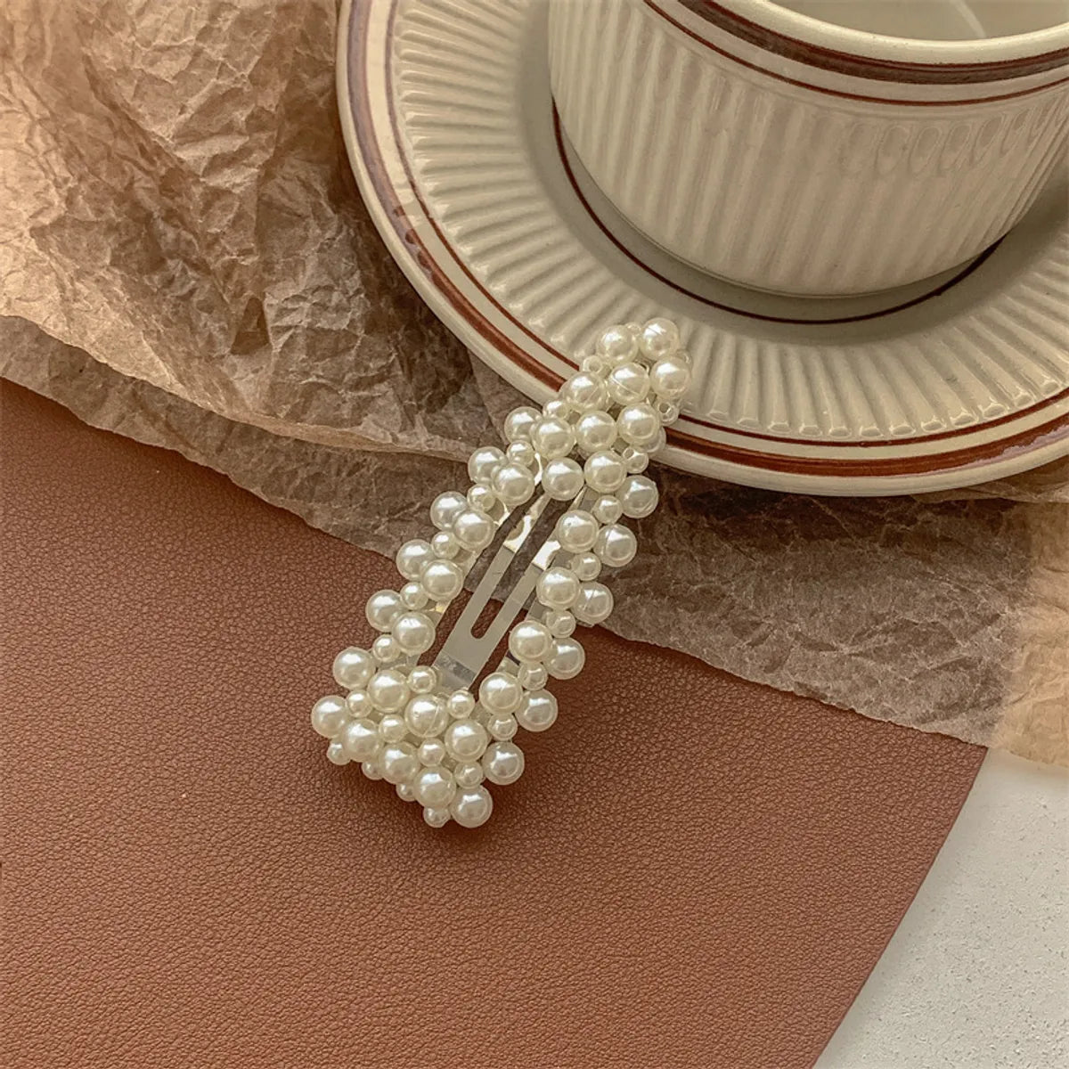 Chinoiserie Gradient Color Artificial Pearl Hair Clip 1 Piece