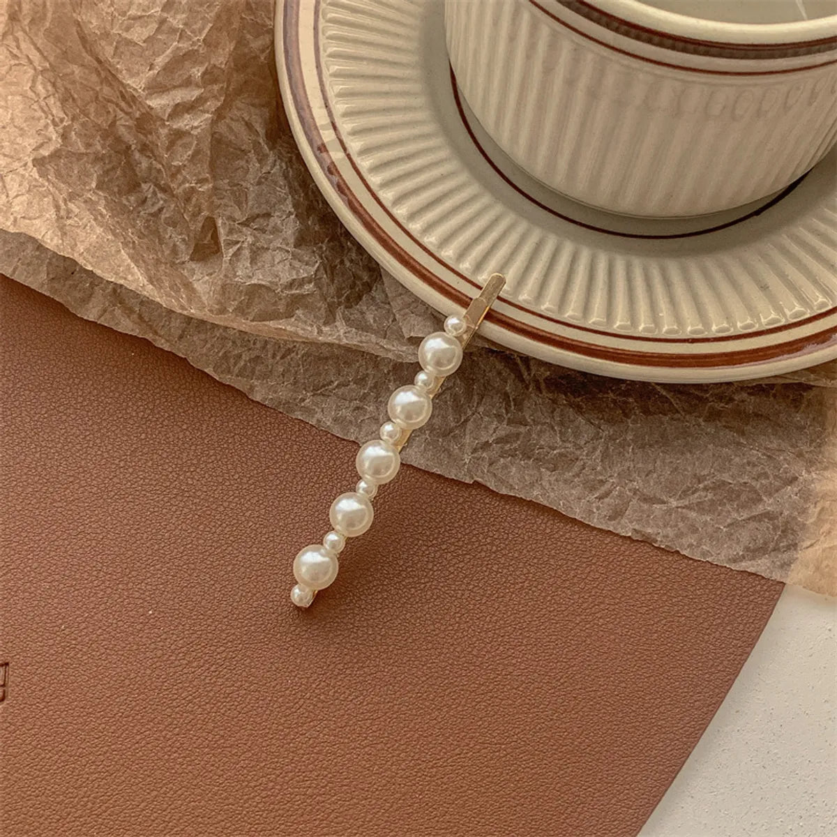 Chinoiserie Gradient Color Artificial Pearl Hair Clip 1 Piece