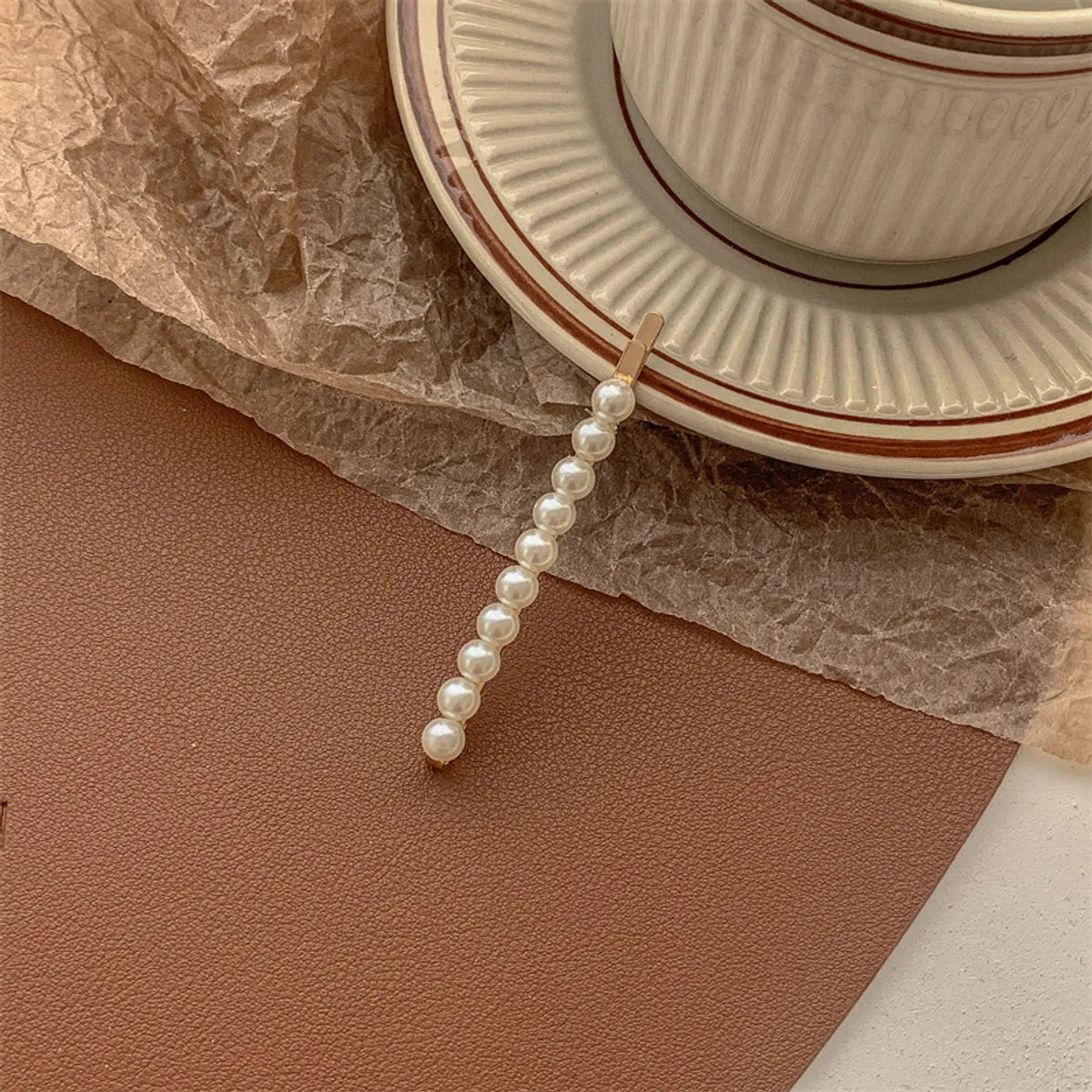 Chinoiserie Gradient Color Artificial Pearl Hair Clip 1 Piece