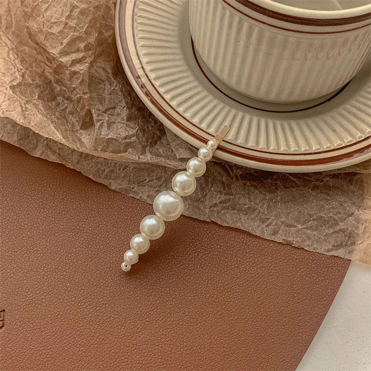 Chinoiserie Gradient Color Artificial Pearl Hair Clip 1 Piece