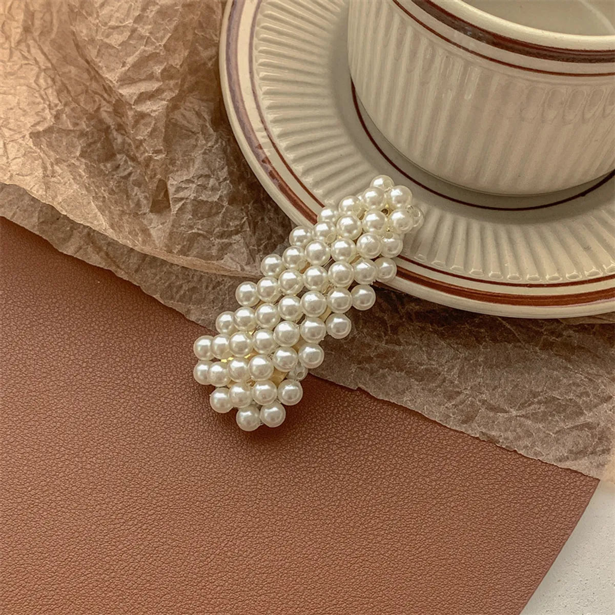 Chinoiserie Gradient Color Artificial Pearl Hair Clip 1 Piece