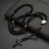 Chinoiserie Retro Ethnic Style Geometric Cross Natural Stone Men'S Pendant Necklace
