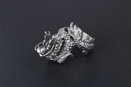 Chinoiserie Retro Punk Animal Dragon 304 Stainless Steel Polishing Men'S Rings