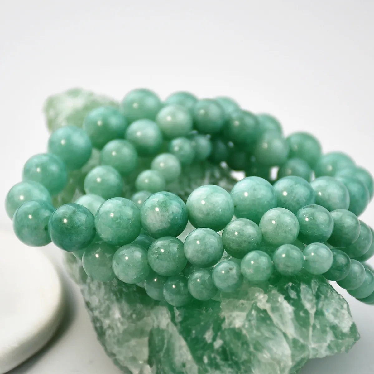 Chinoiserie Round Natural Stone Beaded Bracelets