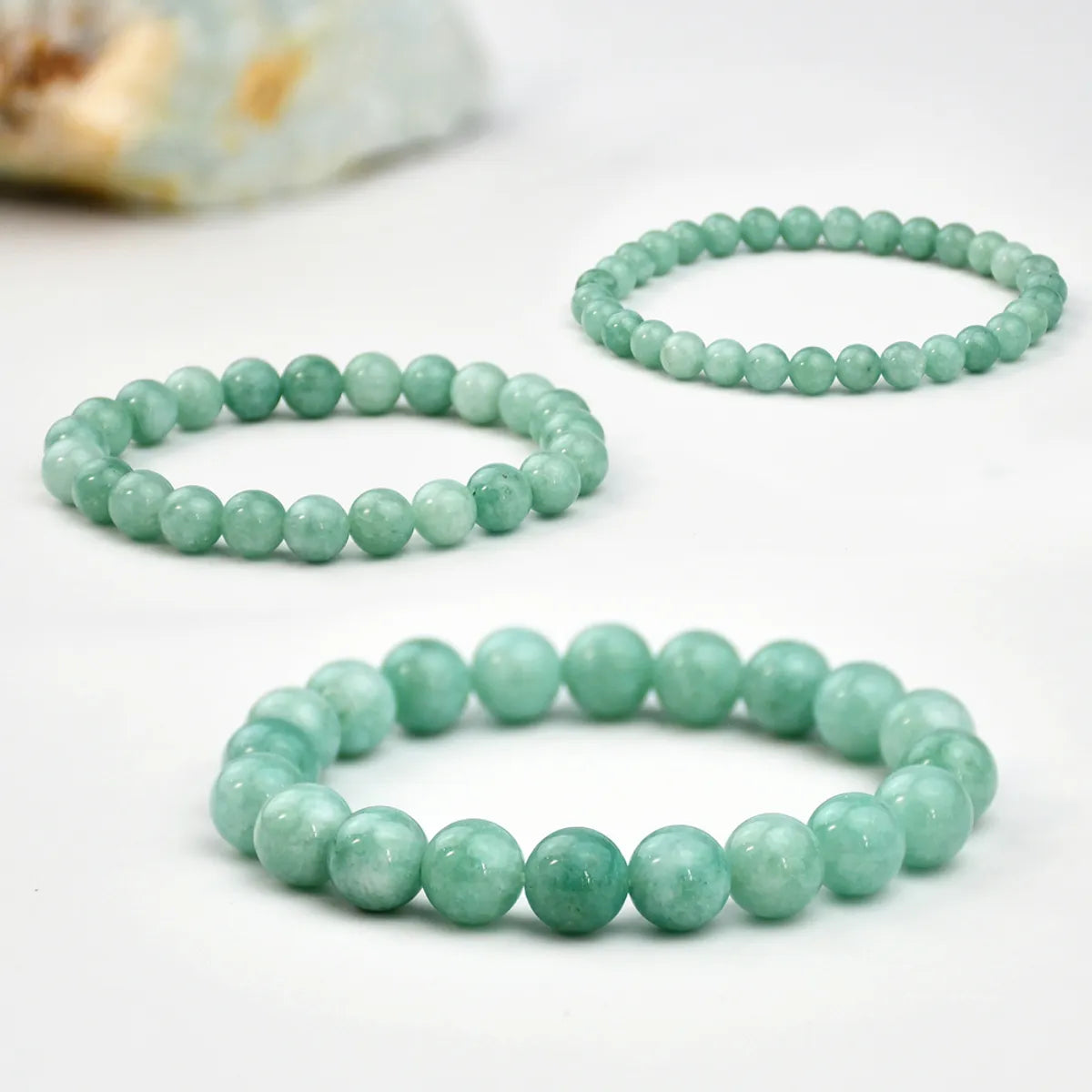 Chinoiserie Round Natural Stone Beaded Bracelets