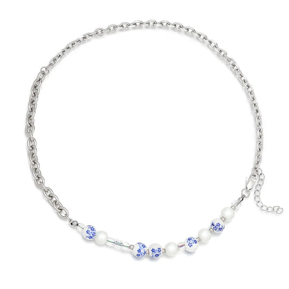 Chinoiserie Simple Style Flower Stainless Steel Bracelets Necklace