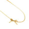 Choker Necklace Stainless Steel Titanium Steel Bow Snake Bone Style 18K Gold Plated Color Preservation Electroplating