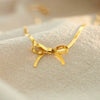Choker Necklace Stainless Steel Titanium Steel Bow Snake Bone Style 18K Gold Plated Color Preservation Electroplating