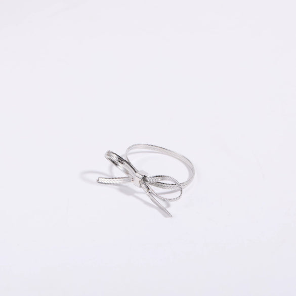 Choker Necklace Stainless Steel Titanium Steel Bow Snake Bone Style 18K Gold Plated Color Preservation Electroplating