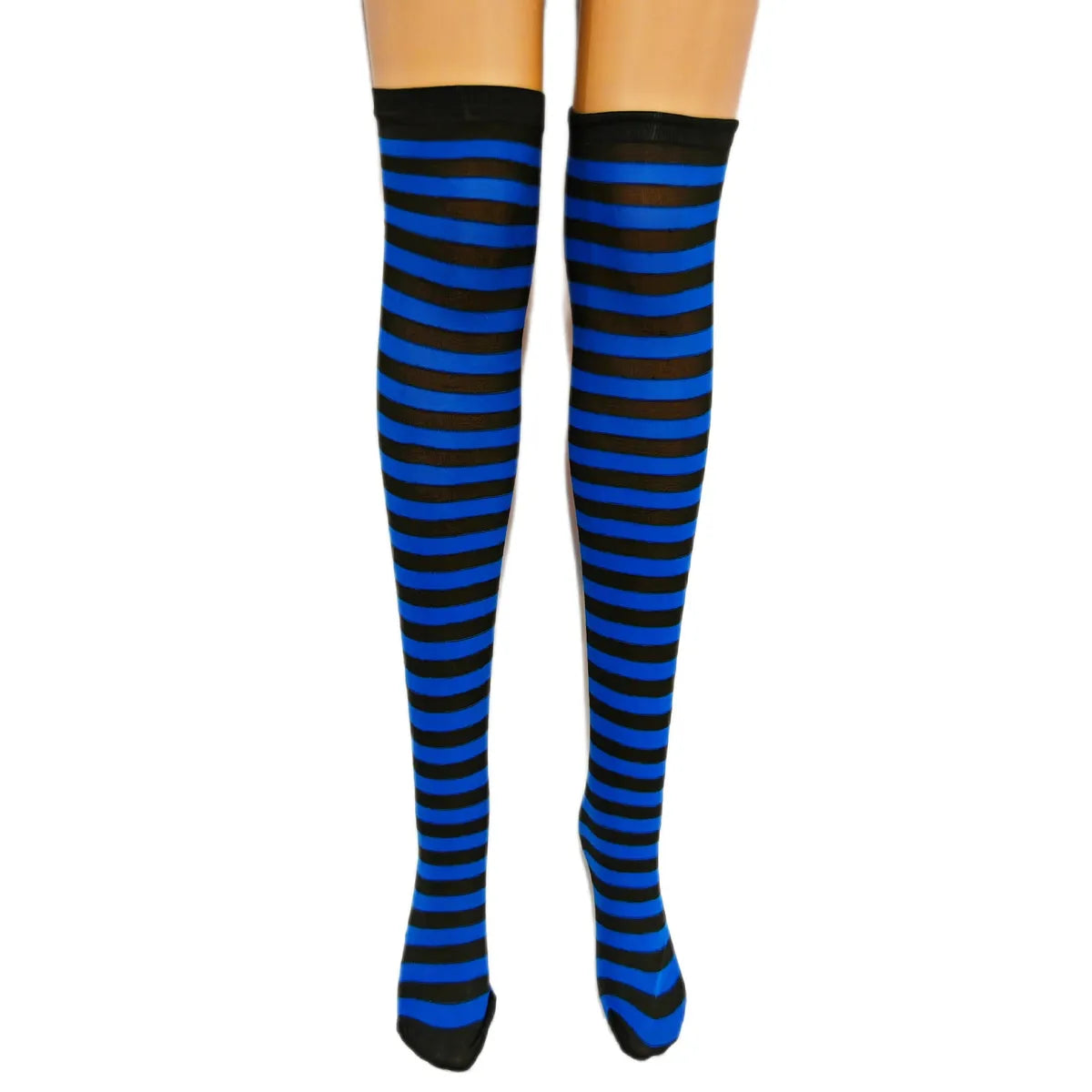 Christmas Adult Stockings Children'S Black Blue Striped Knee Socks Halloween Foot Socks Japanese Style Stockings