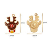 Christmas Alloy Enamel Deer Head Snowflake Gingerbread Man Bell Pendant Necklace With Electroplated Finish