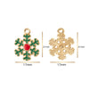 Christmas Alloy Enamel Deer Head Snowflake Gingerbread Man Bell Pendant Necklace With Electroplated Finish