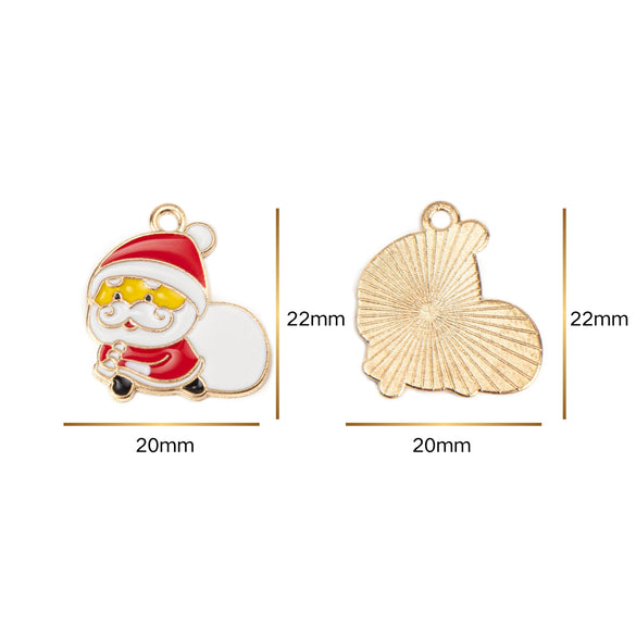 Christmas Alloy Enamel Deer Head Snowflake Gingerbread Man Bell Pendant Necklace With Electroplated Finish
