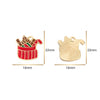 Christmas Alloy Enamel Deer Head Snowflake Gingerbread Man Bell Pendant Necklace With Electroplated Finish