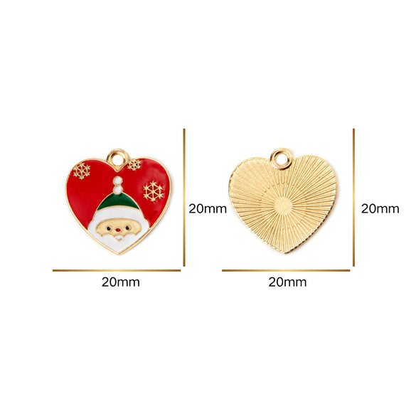 Christmas Alloy Enamel Deer Head Snowflake Gingerbread Man Bell Pendant Necklace With Electroplated Finish