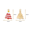 Christmas Alloy Enamel Deer Head Snowflake Gingerbread Man Bell Pendant Necklace With Electroplated Finish