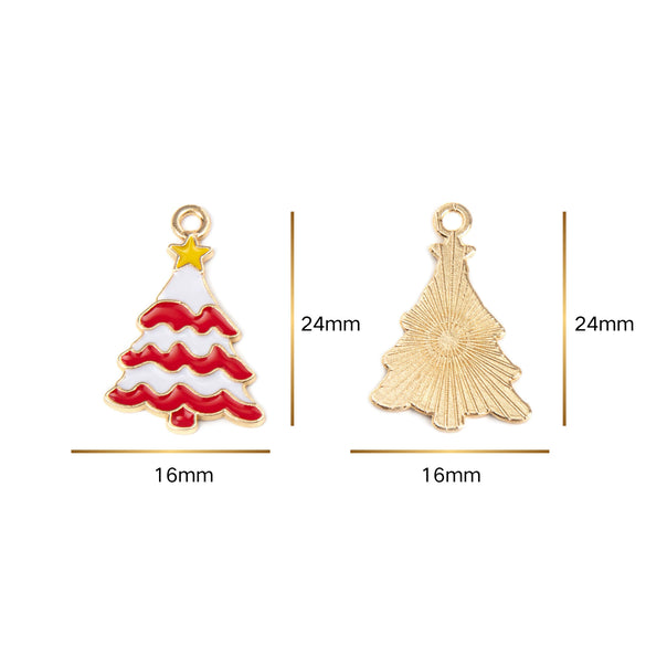 Christmas Alloy Enamel Deer Head Snowflake Gingerbread Man Bell Pendant Necklace With Electroplated Finish