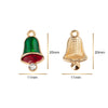 Christmas Alloy Enamel Deer Head Snowflake Gingerbread Man Bell Pendant Necklace With Electroplated Finish