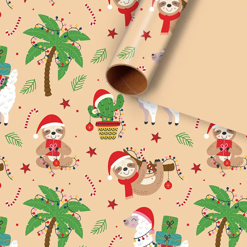 Christmas Animal Santa Claus Paper Party Gift Wrapping Supplies