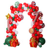 Christmas Balloon Arch Decoration Set With Santa Gift Box Round Aluminum Foil Ornament Balloons