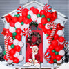 Christmas Balloon Arch Decoration Set With Santa Gift Box Round Aluminum Foil Ornament Balloons