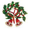 Christmas Bell Brooch Alloy Rhinestone Diamond Style Accessories For Women And Unisex